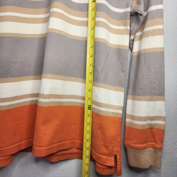 Vintage Y2k Ecko Unltd Unlimited Logo Patch Orange Striped Rugby Button Up Large - Picture 11 of 15